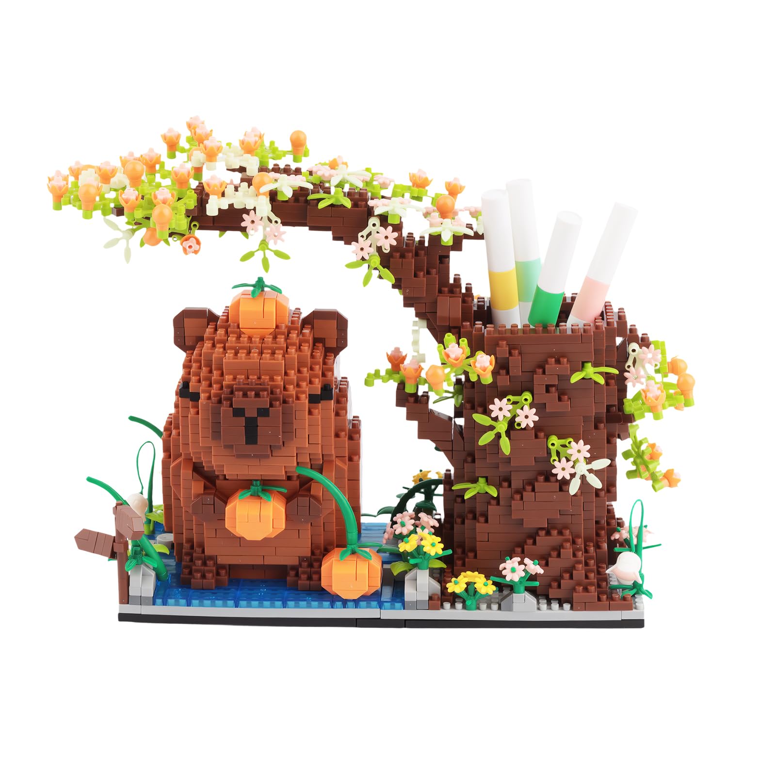 Lixstyea Capybara Porta-canetas Baustein - 1800 peças desenho